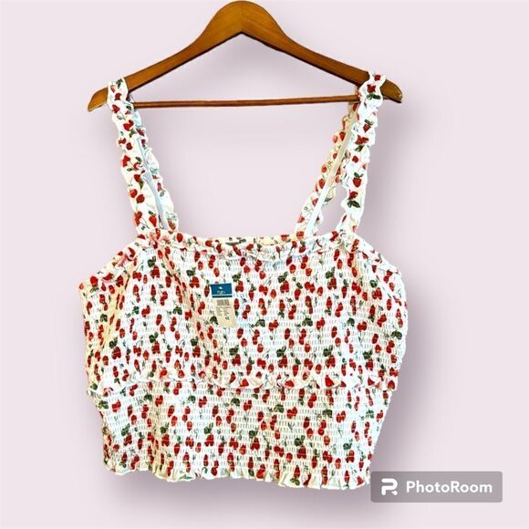 RUE21 Smocked Cherry Print Top *NEW* - Picture 1 of 11